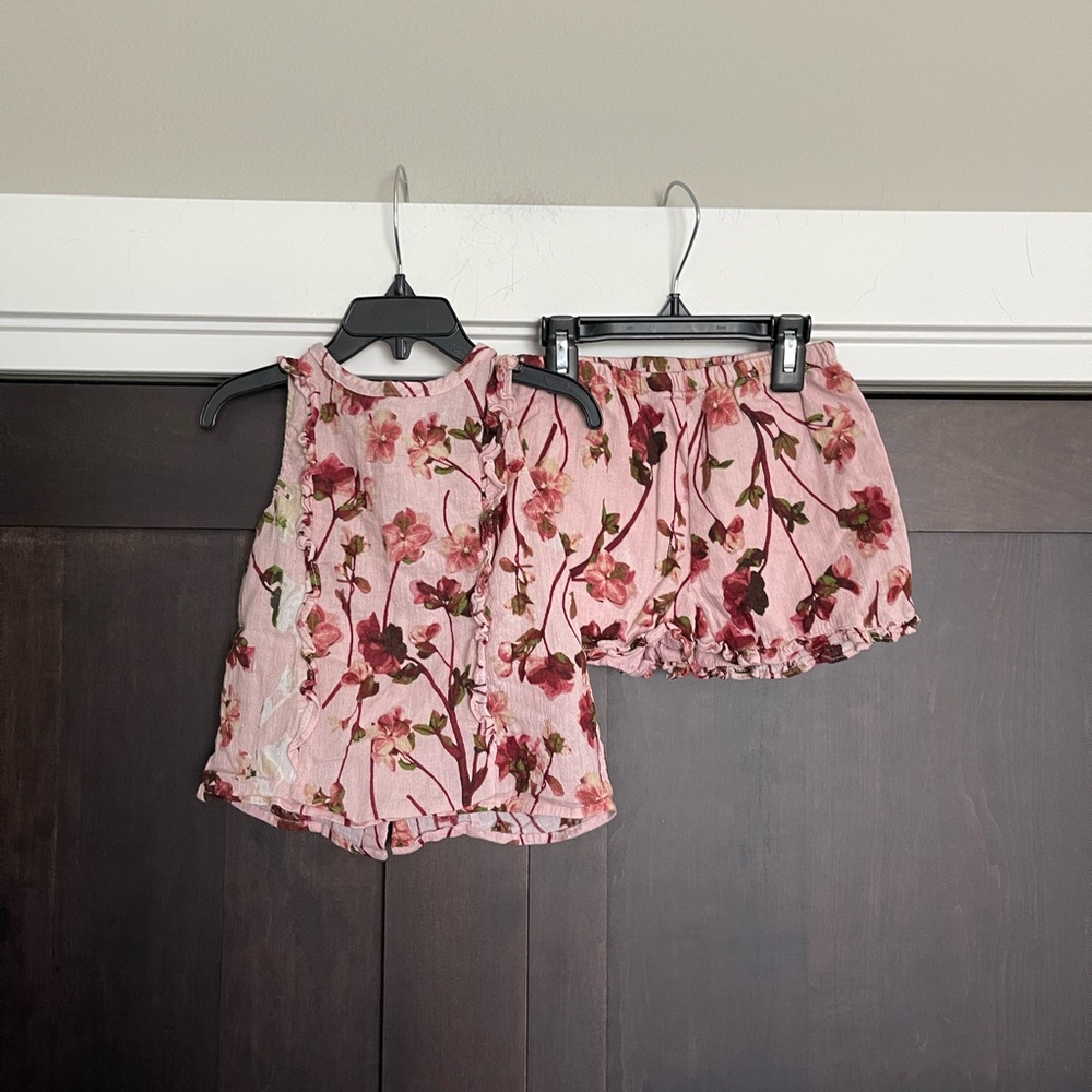 Victoria Beckham Target Gauze Floral Shorts and Button Back Top Set Size 4T